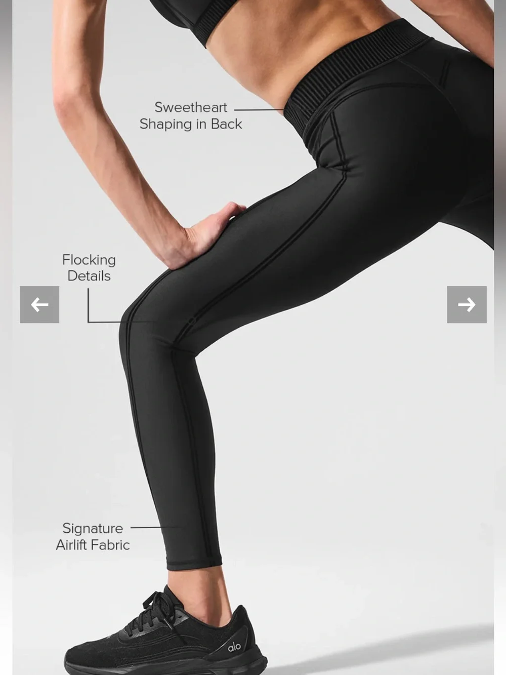 ALO Yoga Airlift High-Waist 7/8 Line Up Legging - black